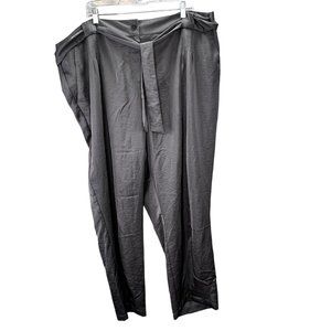 Lane Bryant Pants Plus size 26 NWT Dressy Satiny Gray Tie Belt Holiday Career
